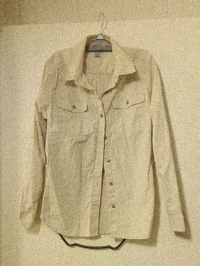 Carhartt Lt Gray Button Up LS Shirt Large
